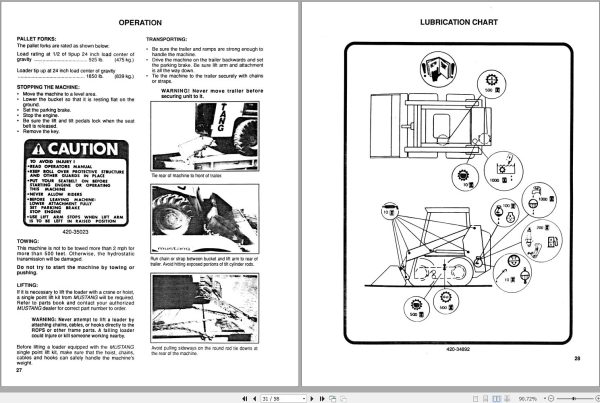 Mustang Skid Steer Loader 960 Operator Manual 000 21883A 1