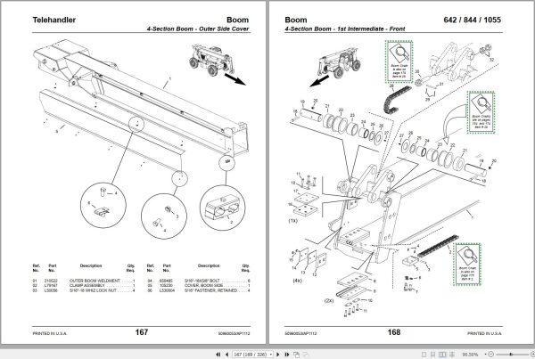 Mustang Telehandler 642 844 1055 Parts Manual 50960053A 1