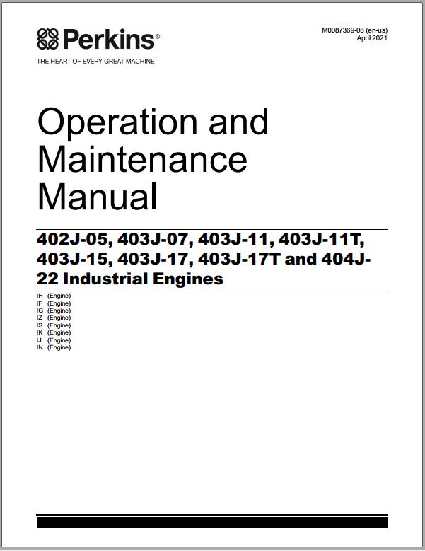 Perkins Engine Collection Operating and Maintenance Manual PDF 1