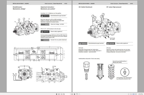 Rexroth Combination Pump Series 10 AA20VG Repair Manual 917261 1
