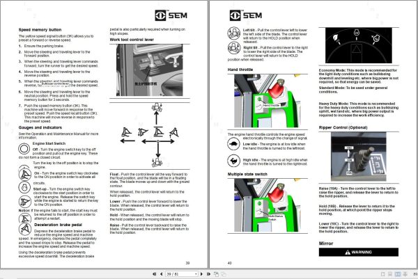 SEM Track Type Tractor 822D Operation and Maintenance Manual 6036 956 2