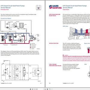 Sauer Danfoss Axial Piston Pumps LPV Closed Circuit Service Manual 917452 1