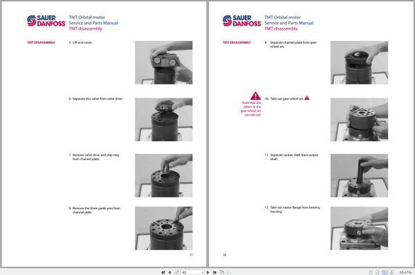 Sauer Danfoss Orbital Motor TMT Service and Part Manual 915183 1