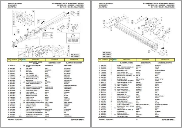 Terex All Terrain Crane AC60 3 AC60 3L Spare Parts Catalog B7244081 EN DE FR 2