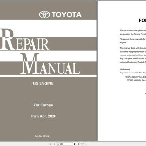 Toyota Engine 1ZS Repair Manual CE314