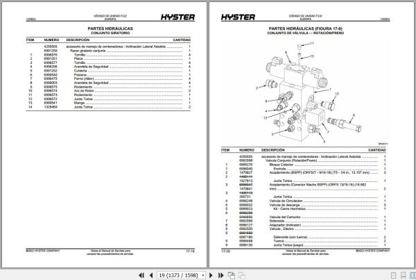 Yale Forklift F222 RS46 29 RS46 33 RS46 36 RS46 41 Parts Catalog 4278265 3