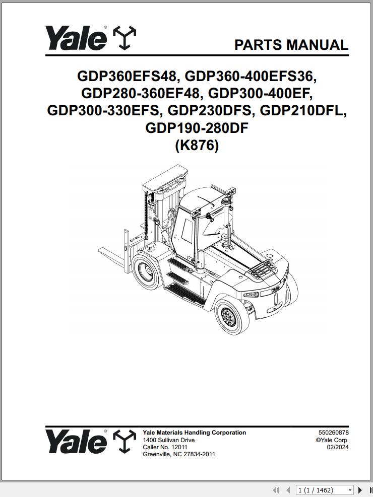 Yale Forklift Parts Catalog PDF Collection 02.2024 03.2024 1