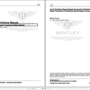 001 Bentley Arnage 1998 2000 Workshop Manual Eletrical Schematic