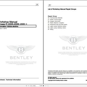 008 Bentley Arnage 2005 2006 Workshop Manual Eletrical Schematic