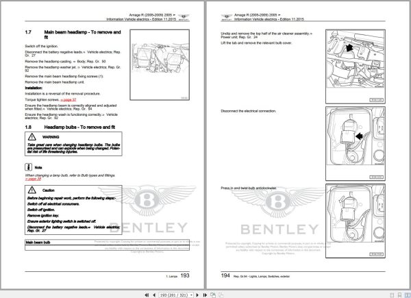 008 Bentley Arnage 2005 2006 Workshop Manual Eletrical Schematic 1