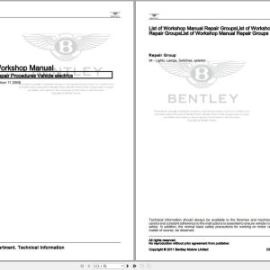 012 Bentley Arnage R 2002 2009 Workshop Manual Eletrical Schematic