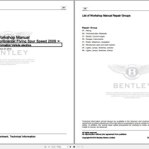 027 Bentley Continental Flying Spur 2009 2013 Workshop Manual Eletrical Schematic