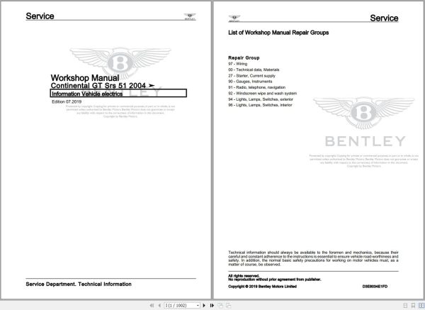 028 Bentley Continental GT 2004 2010 Workshop Manual Eletrical Schematic