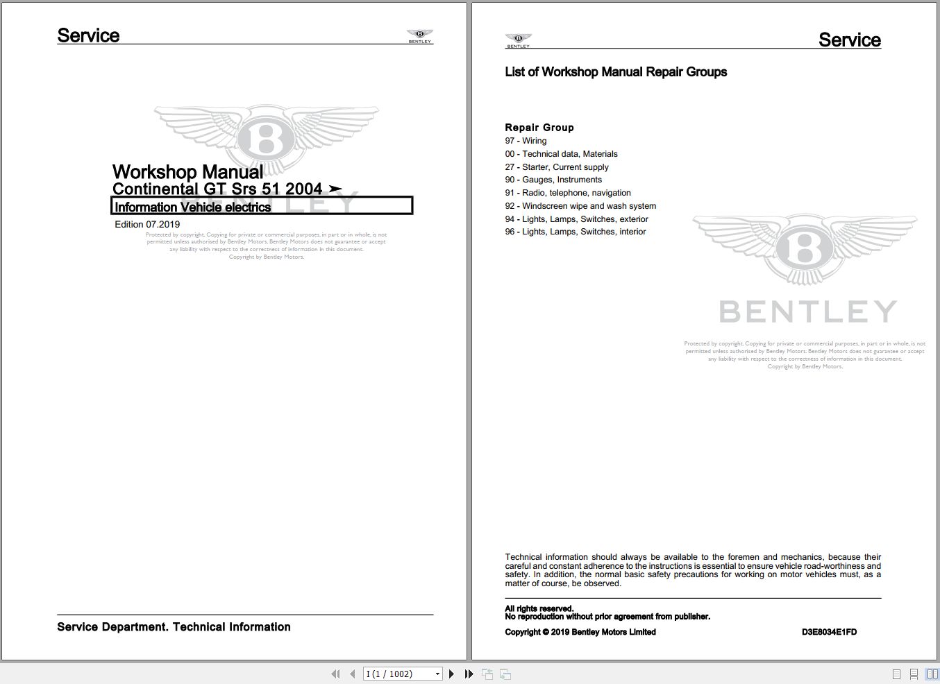 028 Bentley Continental GT 2004 2010 Workshop Manual Eletrical Schematic