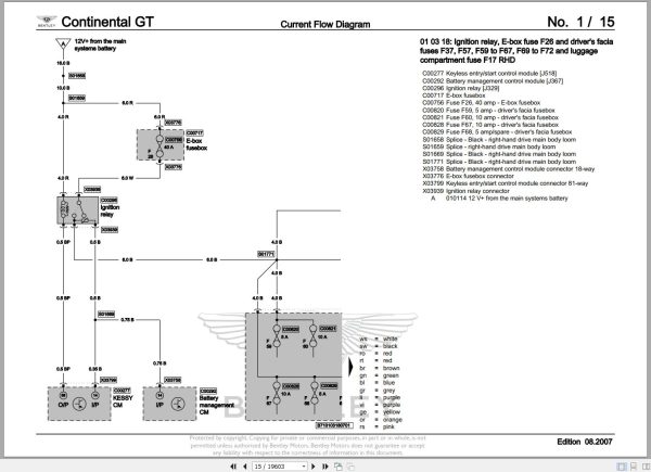 033 Bentley Continental GT Speed 2008 2010 Workshop Manual Eletrical Schematic 2