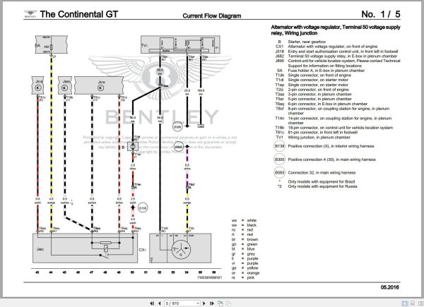 040 Bentley Continental GT3 R 2014 2015 Workshop Manual Eletrical Schematic 2