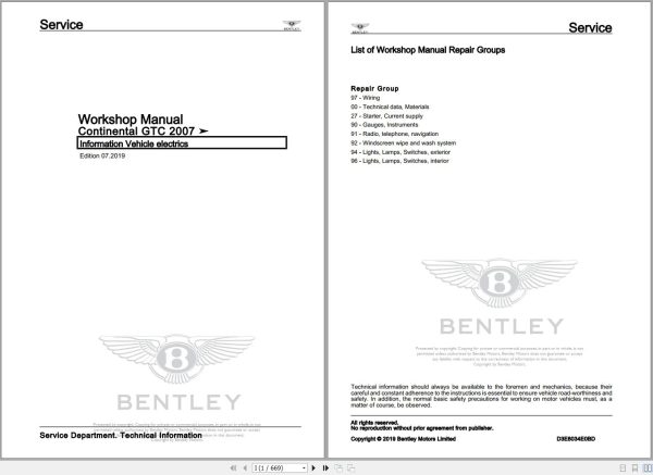 042 Bentley Continental GTC 2007 2011 Workshop Manual Eletrical Schematic