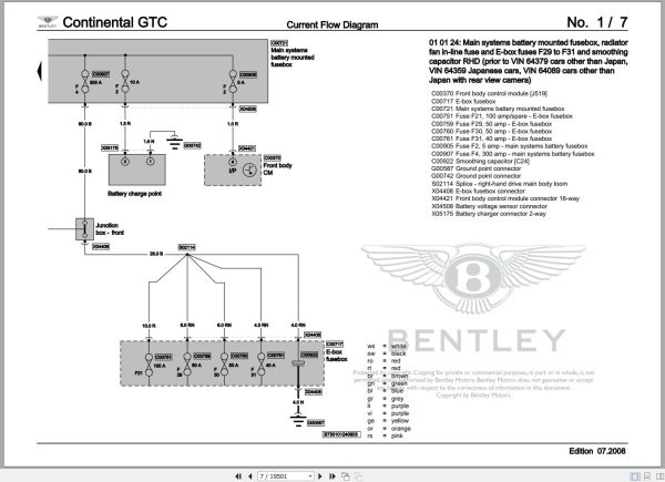 042 Bentley Continental GTC 2007 2011 Workshop Manual Eletrical Schematic 2