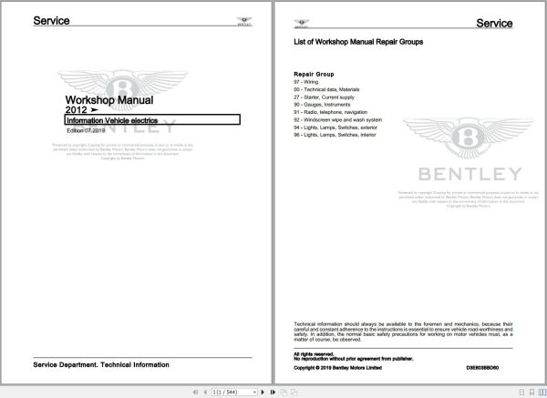 050 Bentley Continental Supersport GTC ISR 2012 2013 Workshop Manual Eletrical Schematic
