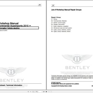 051 Bentley Continental Supersports GT 2010 2012 Workshop Manual Eletrical Schematic