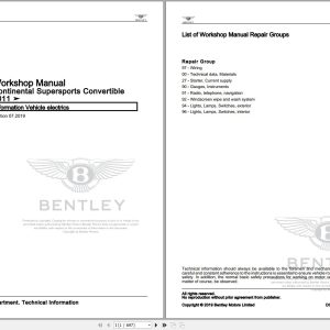 052 Bentley Continental Supersports GTC 2011 2012 Workshop Manual Eletrical Schematic