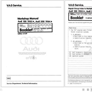 Audi 200 1983 1991 200 Avant 44 447 448 Workshop Manual