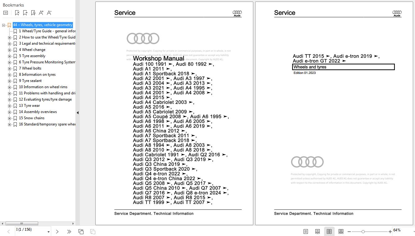 Audi A1 2019 2023 GBA GBH GB Workshop Manual