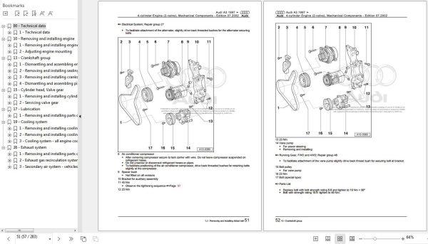Audi A3 1997 2005 8L 8L1 Workshop Manual 1