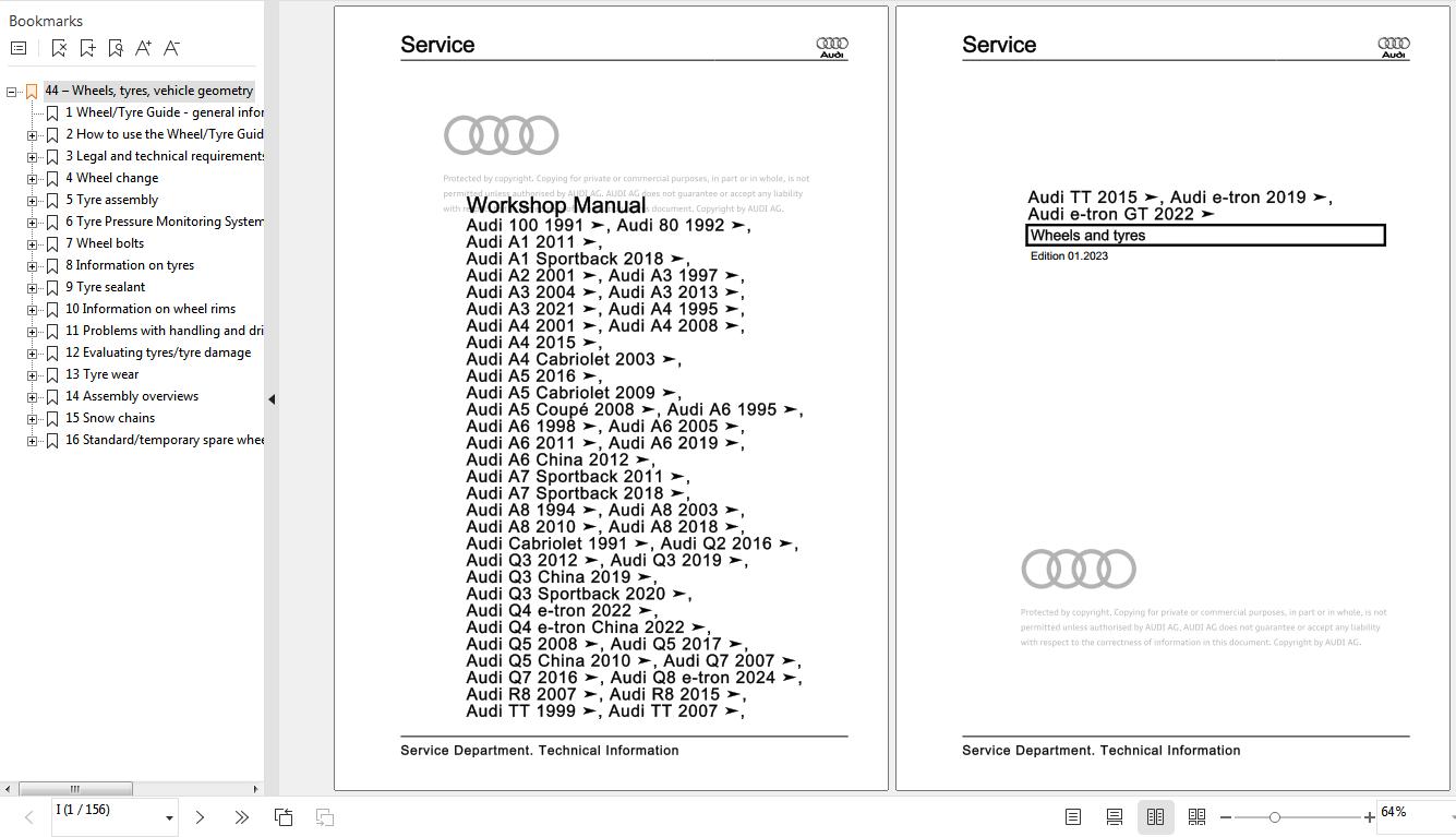 Audi A4 2008 2014 8K 8K2 8K5 8KH Workshop Manual