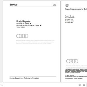 Audi A5 2020 2023 F5E F5F F5P Workshop Manual