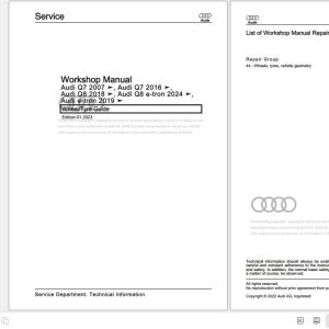 Audi Q7 2007 2015 4L 4LB Workshop Manual