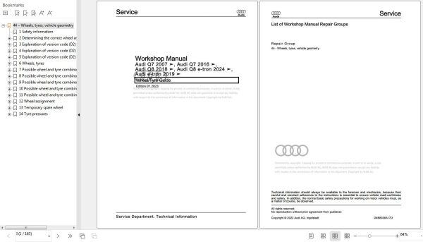Audi Q7 2007 2015 4L 4LB Workshop Manual
