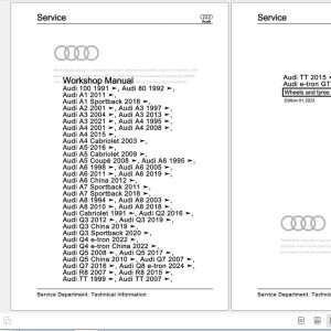 Audi TT 1999 2006 TTTT CoupeTT Roadster 8N 8N3 8N9 Workshop Manual