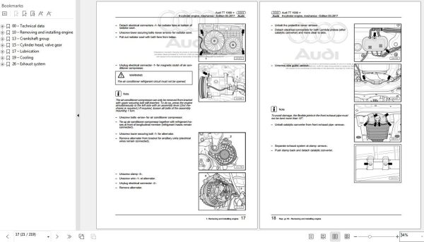 Audi TT 1999 2006 TTTT CoupeTT Roadster 8N 8N3 8N9 Workshop Manual 1