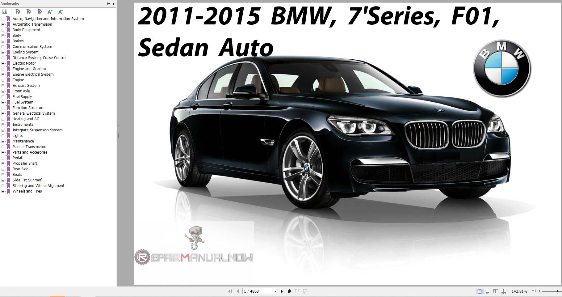 BMW 7 Series F01 2011 2015 Diagrams Service Repair Manual