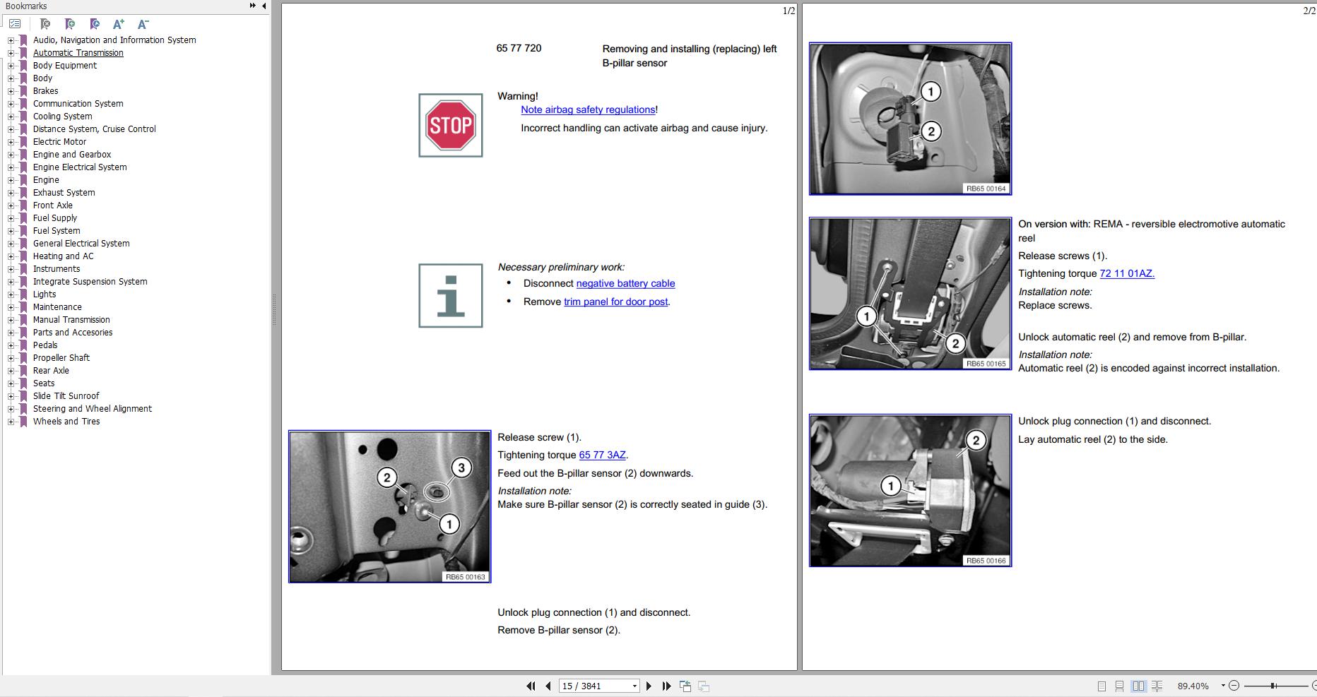 BMW 7 Series F01 2013 Service and Repair Manual