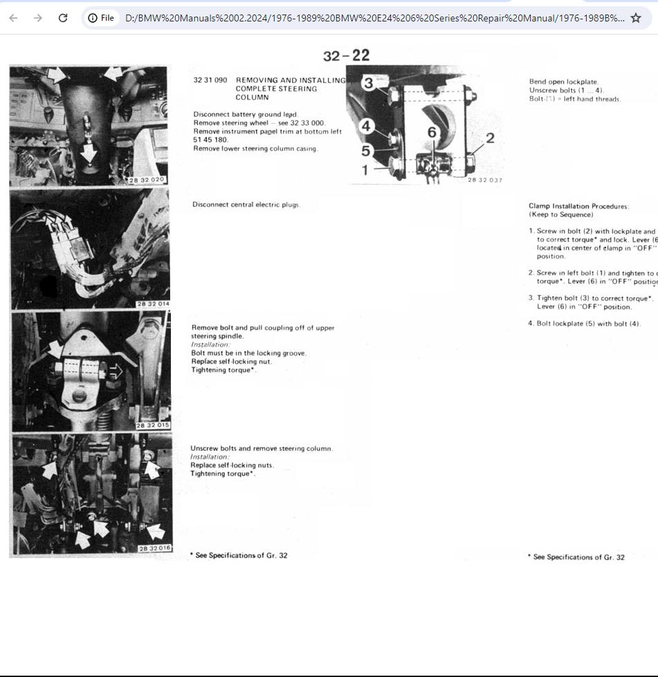 BMW E24 6 Series 1976-1989 Repair Manual
