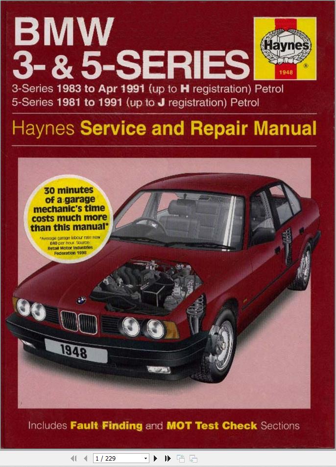 BMW E30 3 Series 1982 1994 Diagram Service Repair Manual 1