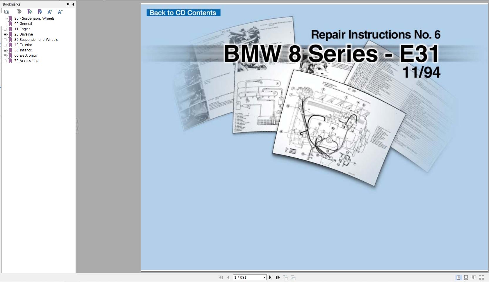BMW E31 8 Series 1989 1999 Service Repair Manual