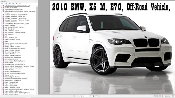 BMW E70 X5M 2010 Wiring Diagrams Service Repair Manual