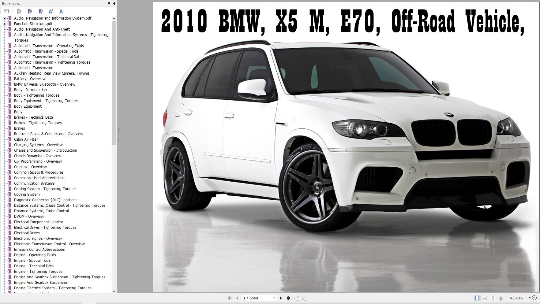 BMW E70 X5M 2010 Wiring Diagrams Service Repair Manual