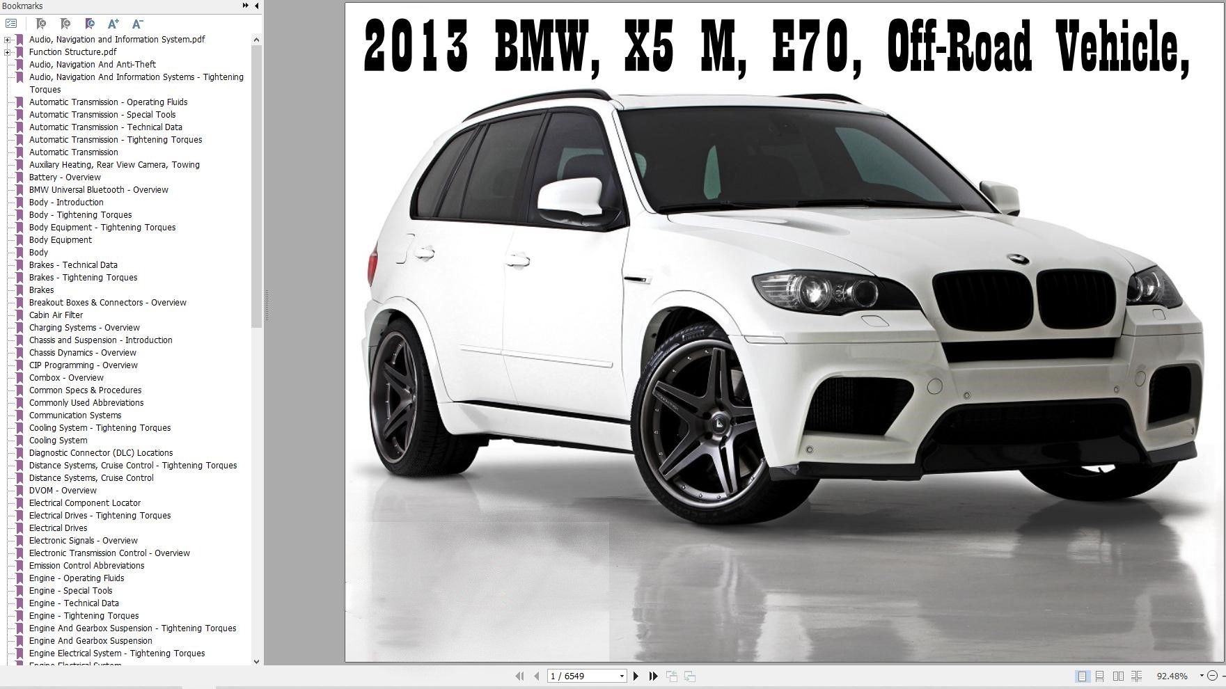 BMW E70 X5M 2013 Wiring Diagrams Service Repair Manual