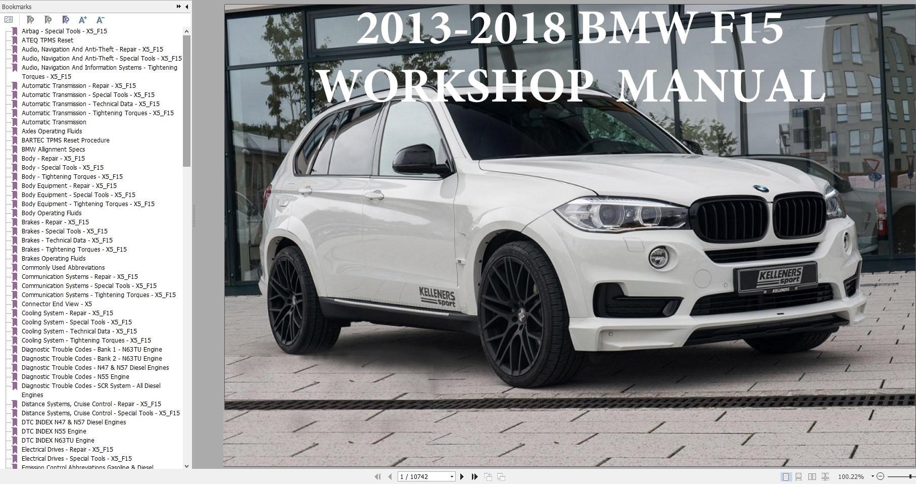 BMW F15 Series X 2013 2018 Schematic Service Repair Manual