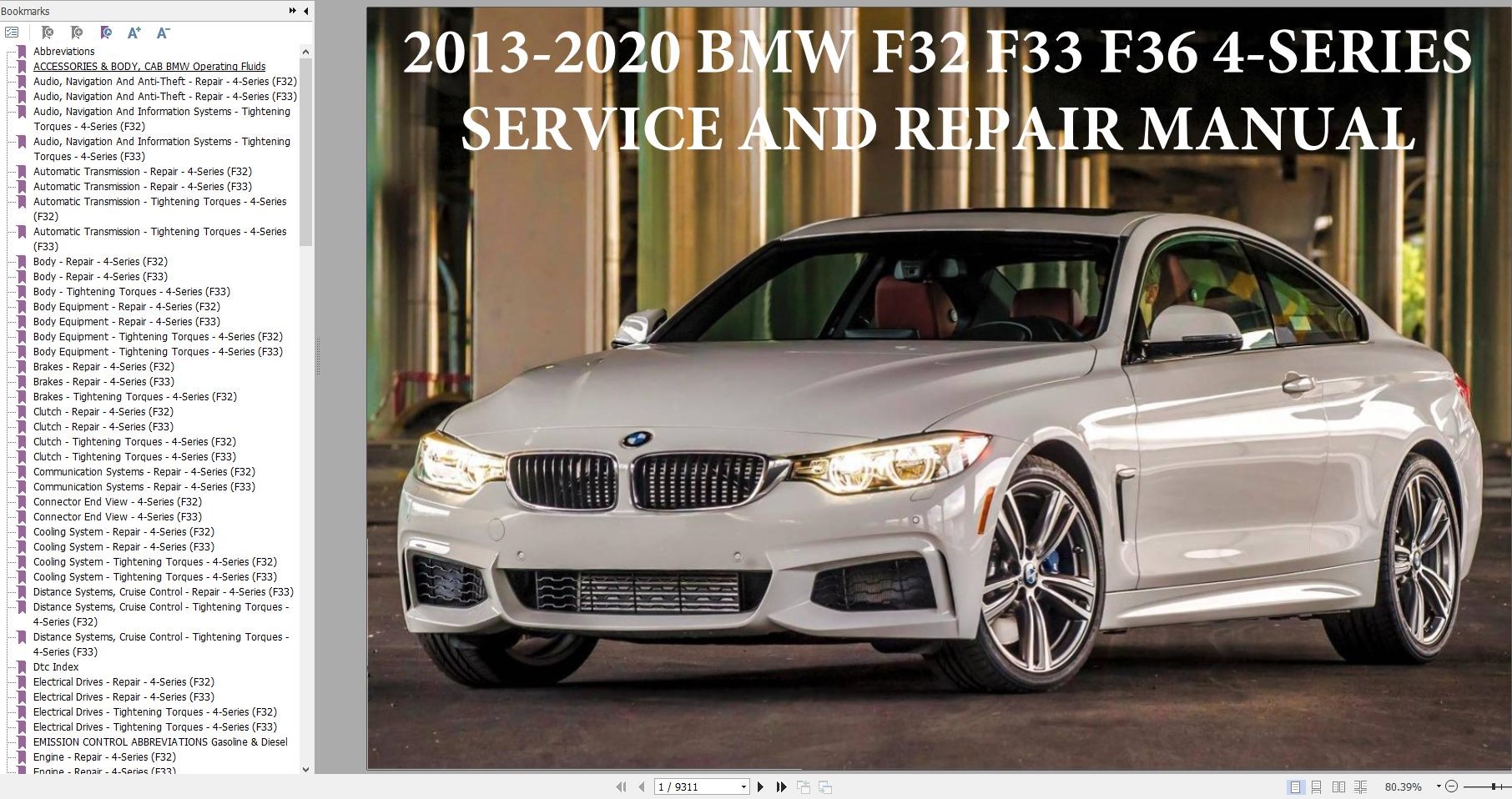 BMW F32 F33 F36 4 SERIES 2013 2020 Schematic Service Repair Manual 4