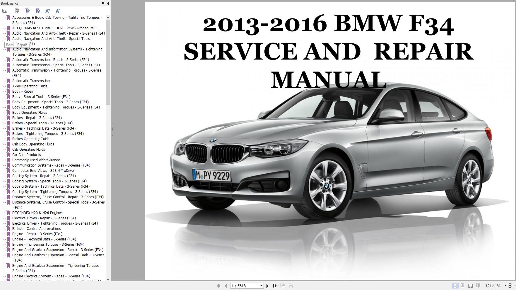 BMW F34 2013 2016 Wiring Diagrams Service Repair Manual