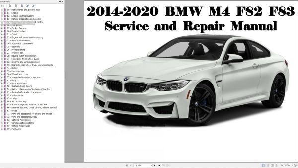 BMW F82 4 Series 2014 2020 Service Repair Manual