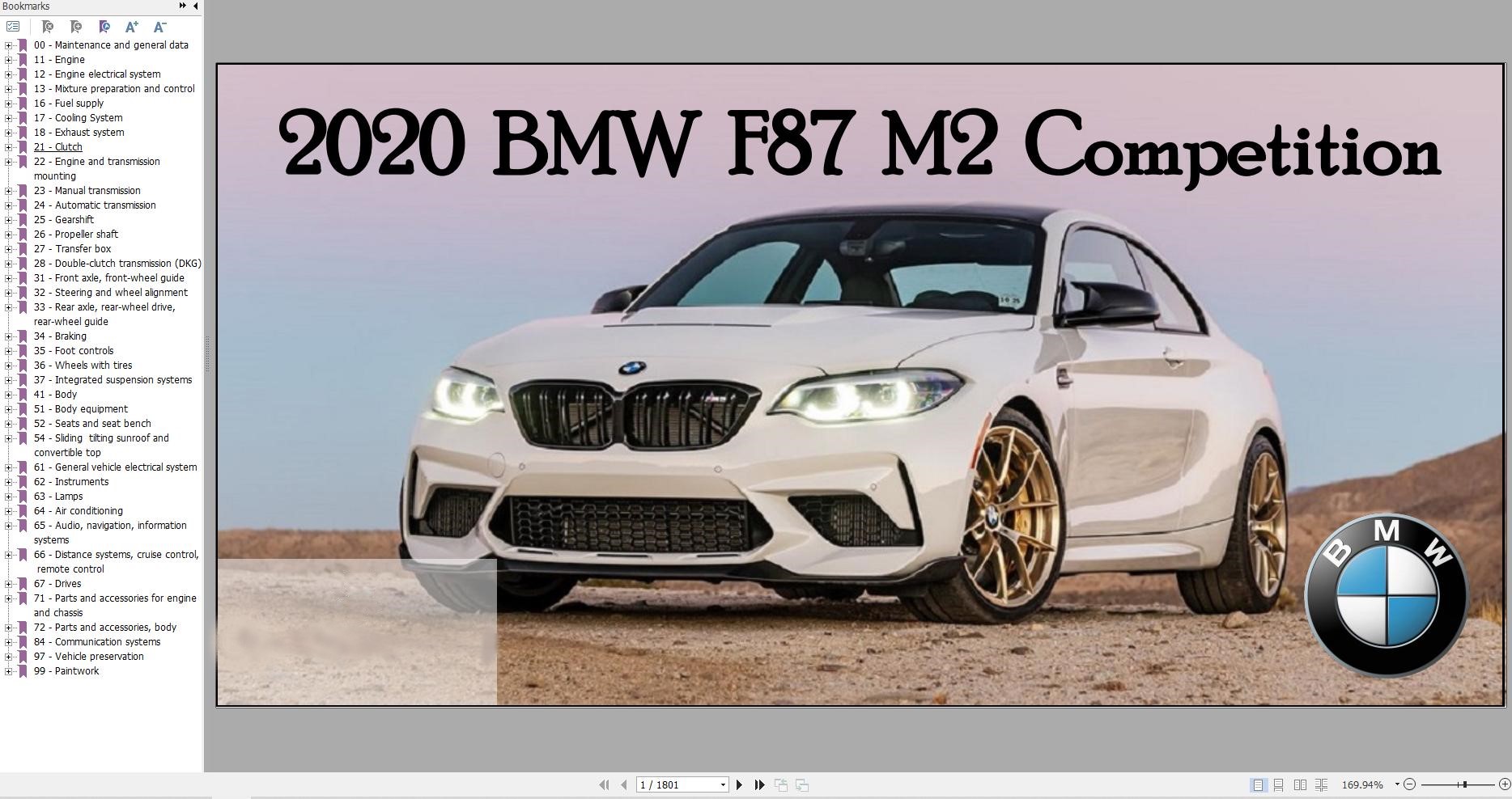 BMW F87 2020 Service and Repair Manual
