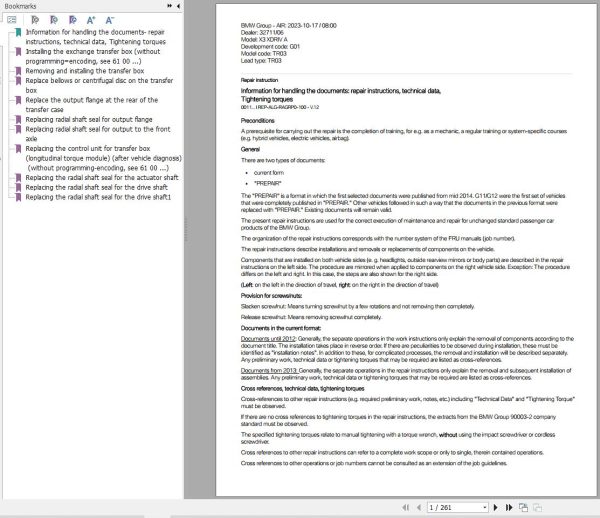 BMW G01 Convertibale Service Repair Manual