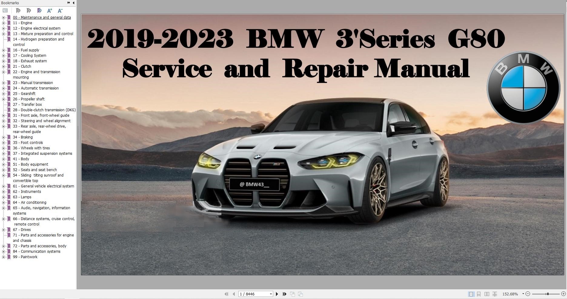BMW G80 3 Series 2019 2023 Service Repair Manual
