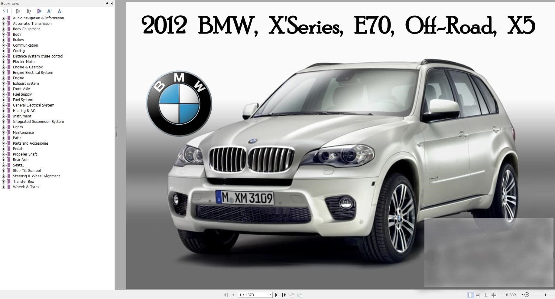 BMW X Series E70 X5 2013 Service and Repair Manual